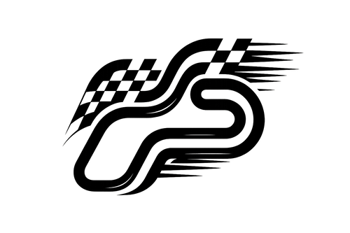 Can you create a Logo of a F1 Track, with some nice checkered flag F1 Racing